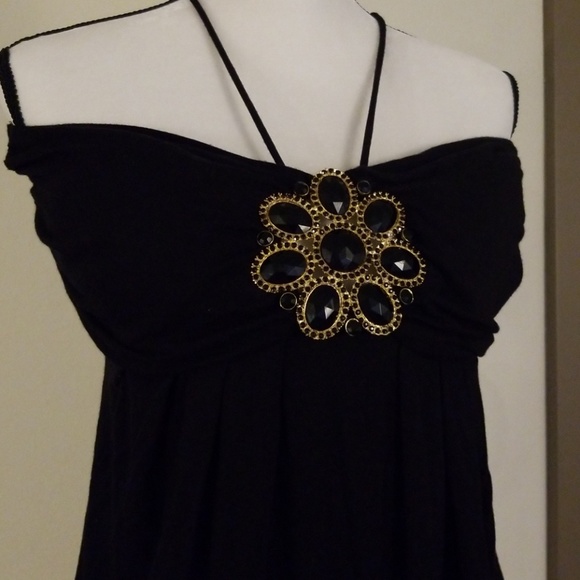 STRAPLESS  BLACK BLOUSE - Picture 2 of 5